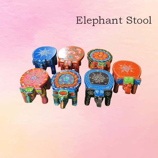 Stool Elephant Small — handmade Kondapalli Bommalu