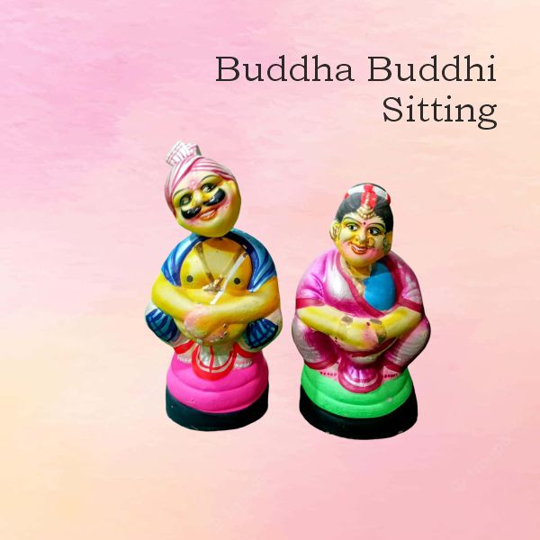 Buddha Buddhi Sitting old Model — handmade Clay Bommalu