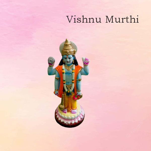 Lord Vishnumurthi standing Clay — handmade Clay Bommalu