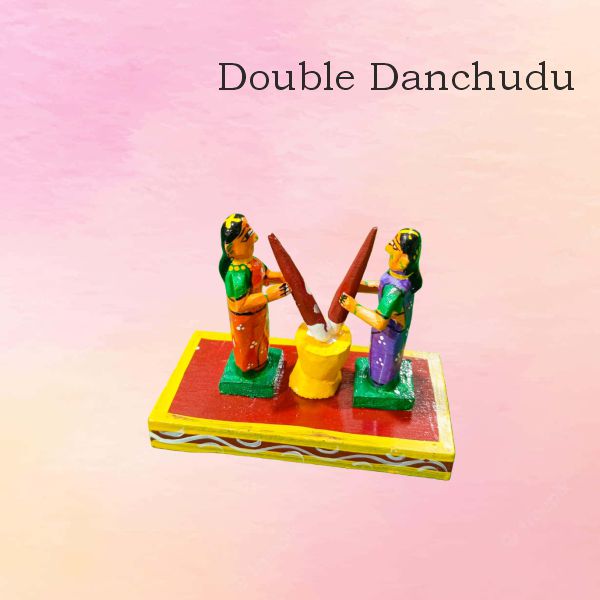 Kondapalli Double Danchudu — handmade Kondapalli Bommalu