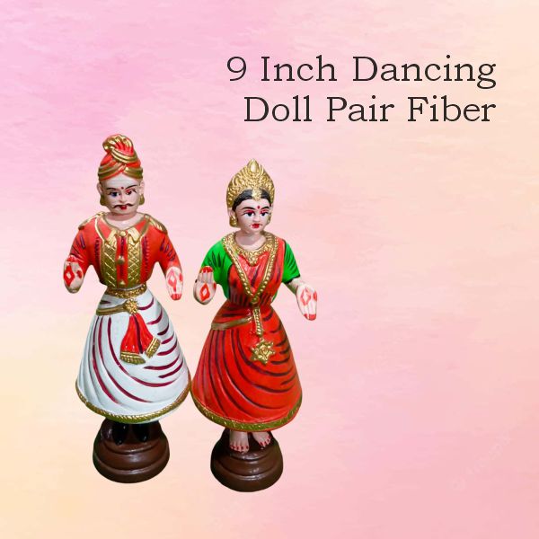 9 inch set dancing doll — handmade Kondapalli Bommalu