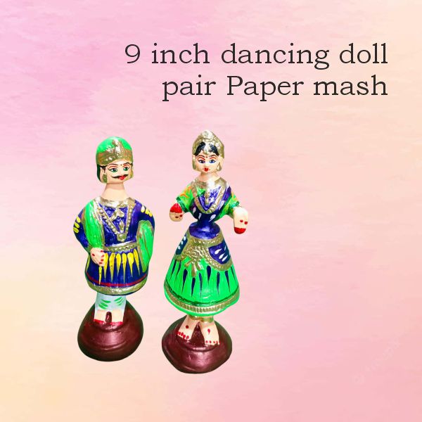 9 inch pair Dancing Doll — handmade Kondapalli Bommalu