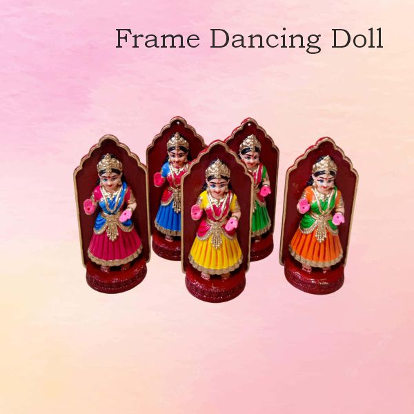 Frame dancing doll — handmade Kondapalli Bommalu