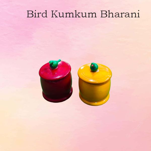 bird kumkum bharani — handmade Etikoppaka Bommalu
