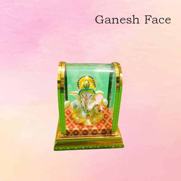 Ganesh in Glass Golden Glass