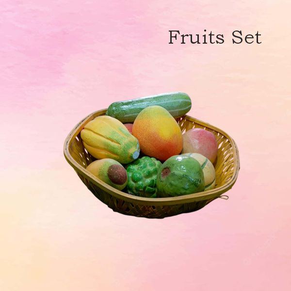 Fruits Set clay 9 fruits basket